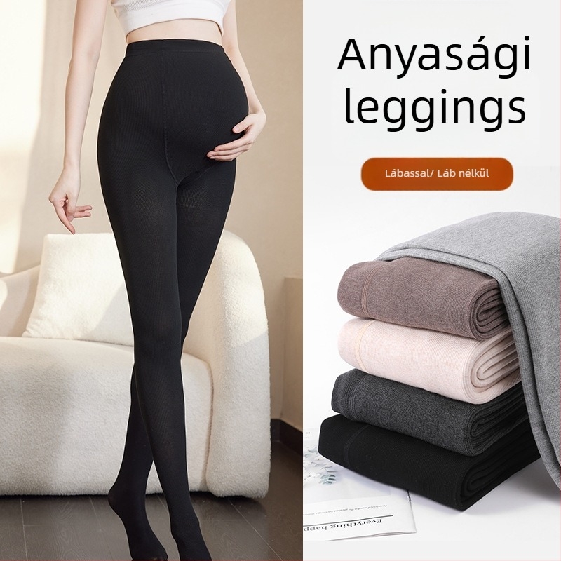 Kismama leggings has-támogatással, viszkóz anyagból, vastag fleece belsővel ősz-télre, nedvszívó, szagmegkötő