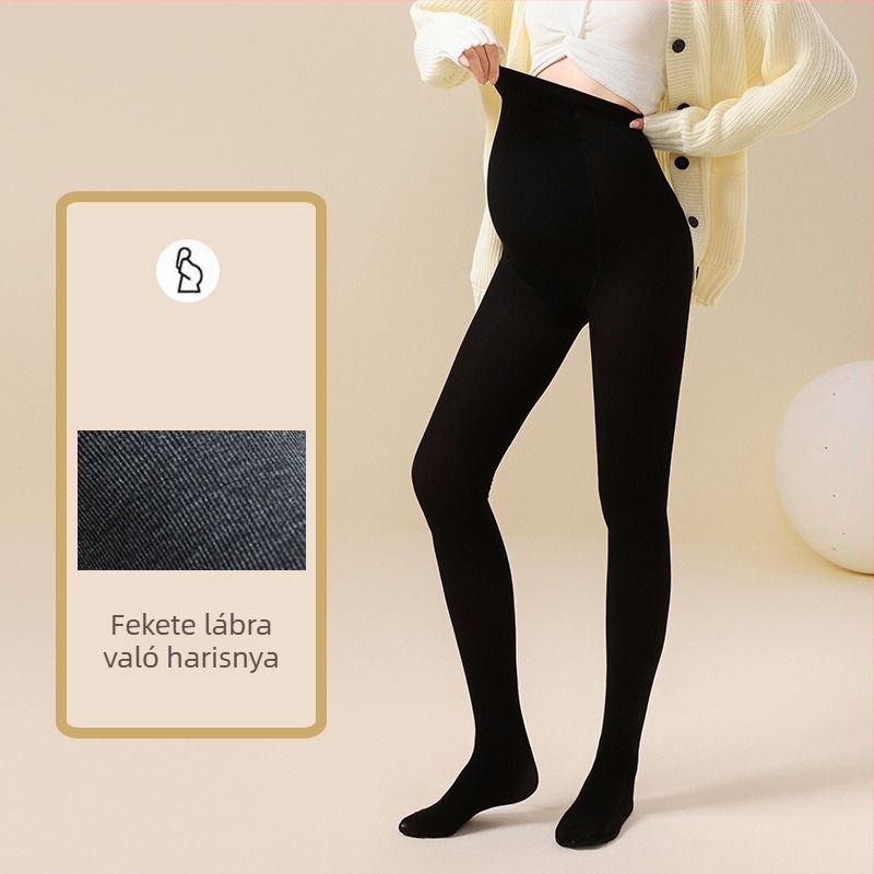 Kismama leggings has-támogatással, viszkóz anyagból, vastag fleece belsővel ősz-télre, nedvszívó, szagmegkötő