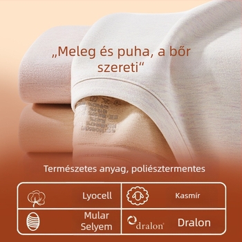 Női akril rostból készült termo alsóruha készlet – Extra vastag 301–350 g/m², kerek nyak, hosszú ujjú, nadrág