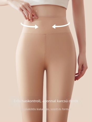 Termikus leggings deréktámasztóval, fleece béléssel, egyszemélyes kivitel, szoros illeszkedés, magas rugalmasságú poliészter-spandex keverék