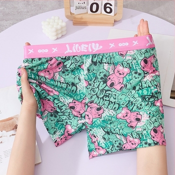 Férfi boxeralsók Ice Silk anyagból, ultra vékony, légáteresztő, antibakteriális, mintázat állat/Anime, középmagas derékvonal
