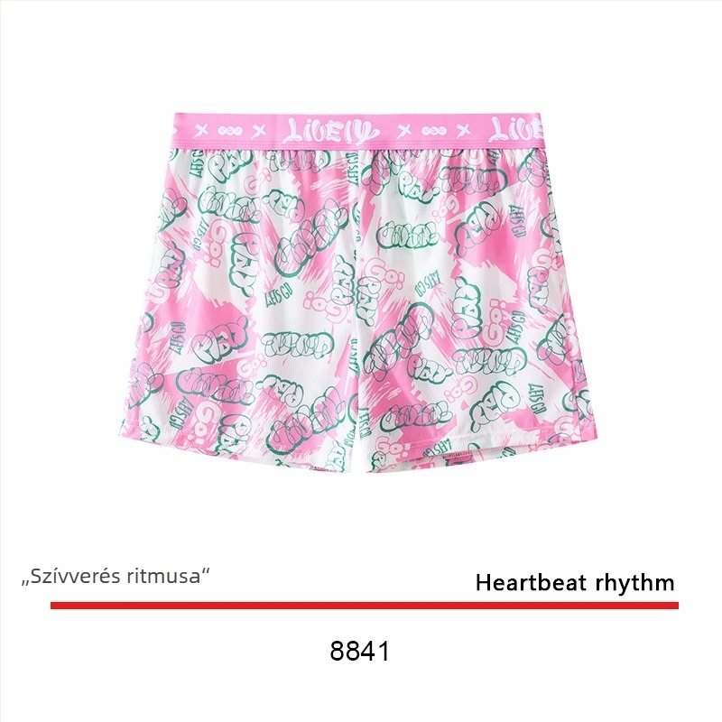 Férfi boxeralsók Ice Silk anyagból, ultra vékony, légáteresztő, antibakteriális, mintázat állat/Anime, középmagas derékvonal