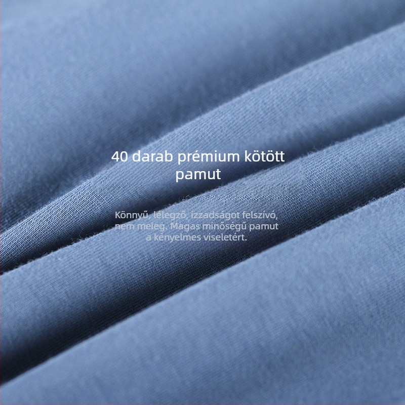 Férfi pamut boxeralsó, középső derékszélességű, egyszínű, négy évszakos, fő anyag 95–100% pamut, ágyékbélés 100% pamut