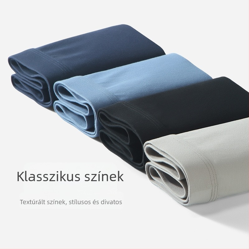 Férfi pamut boxeralsó, középső derékszélességű, egyszínű, négy évszakos, fő anyag 95–100% pamut, ágyékbélés 100% pamut