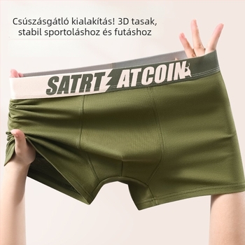 Férfi pamut boxeralsó grafén antibakteriális tulajdonságokkal, légáteresztő, plusz méret