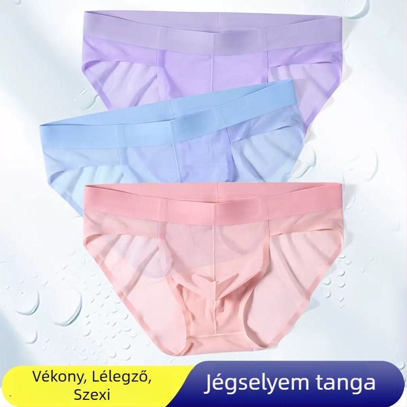 Nyári Ice Silk varrás nélküli, lélegző férfi alsónemű