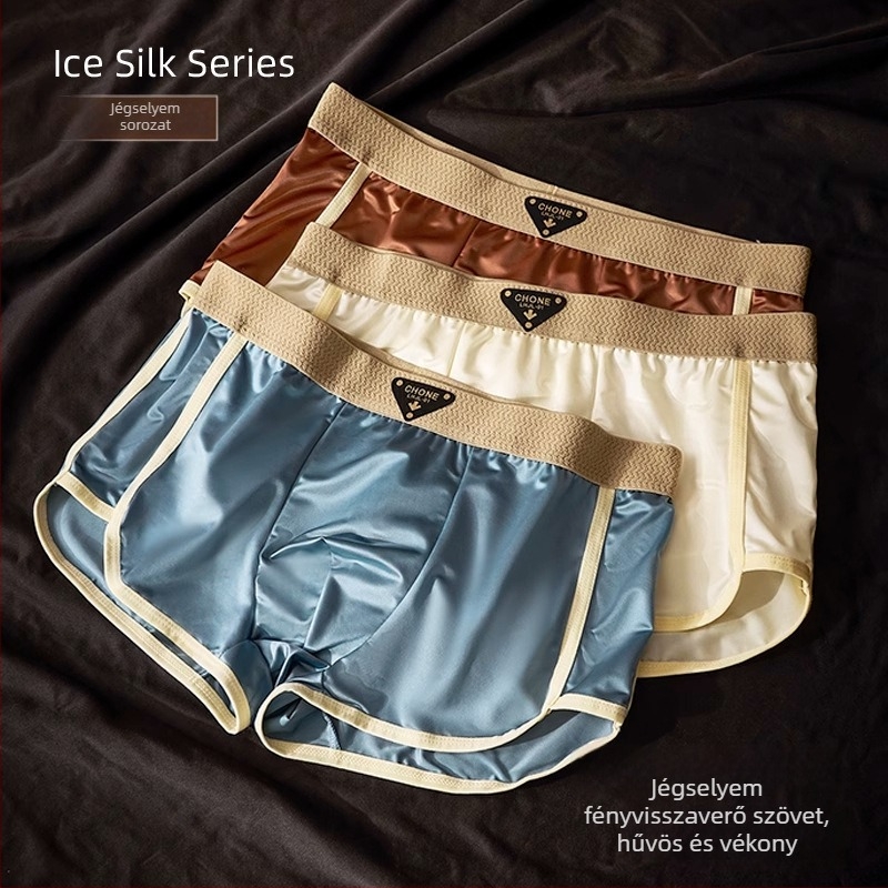 Férfi satin boxer alsónadrág, egyszínű, 10A antibakteriális, nagy méret