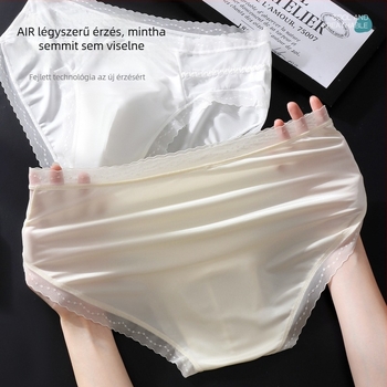 Férfi seamless Ice Silk alsónadrág, lélegző 3D kontúrral, középső derekú