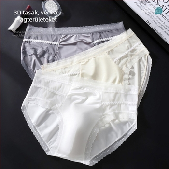 Férfi seamless Ice Silk alsónadrág, lélegző 3D kontúrral, középső derekú