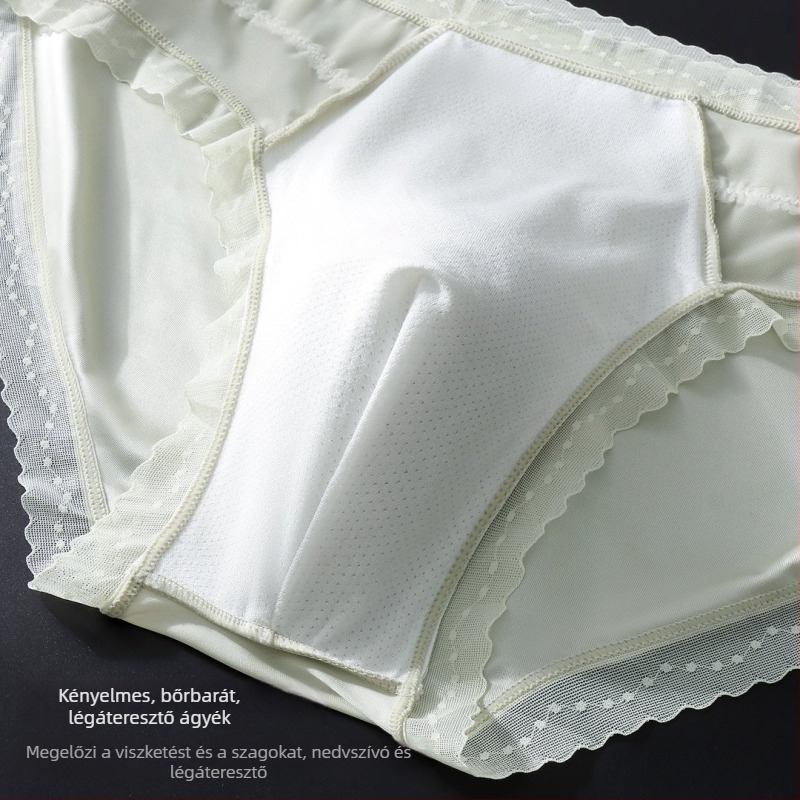 Férfi seamless Ice Silk alsónadrág, lélegző 3D kontúrral, középső derekú