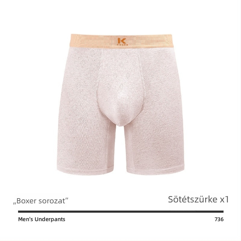 Férfi hosszú pamut boxer brief futáshoz – lélegző, kényelmes, középmagas derék, 95–100% pamut, antibakteriális