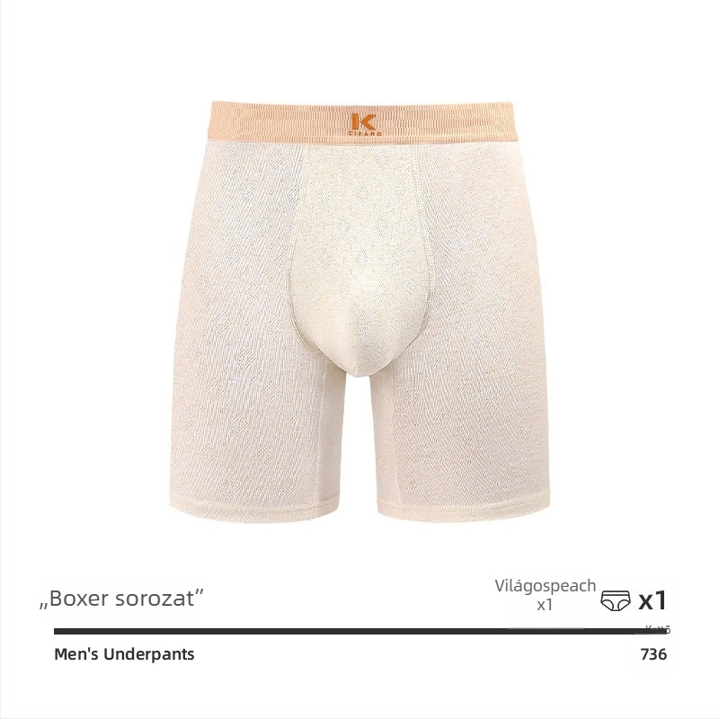 Férfi hosszú pamut boxer brief futáshoz – lélegző, kényelmes, középmagas derék, 95–100% pamut, antibakteriális