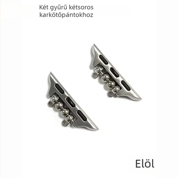 Kötött gyöngyös óraszíj DIY csatlakozó Apple Watch-hoz – acél csatos fém szíj