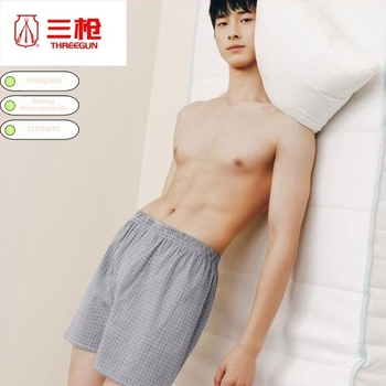 Férfi 100% pamutból készült középmagas derekú, lélegző otthoni nadrág minden évszakhoz