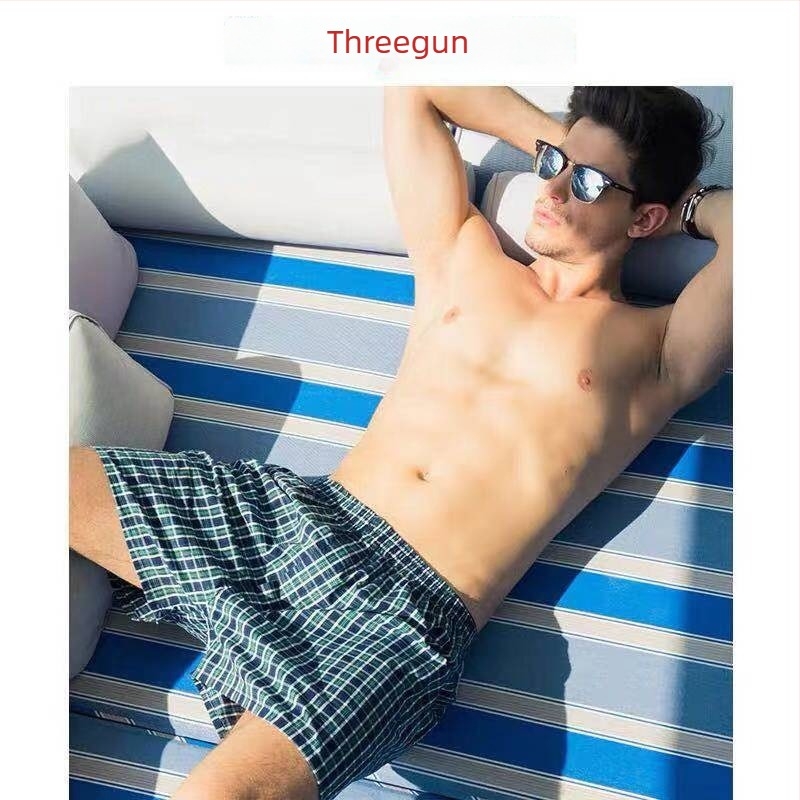 Férfi 100% pamutból készült középmagas derekú, lélegző otthoni nadrág minden évszakhoz