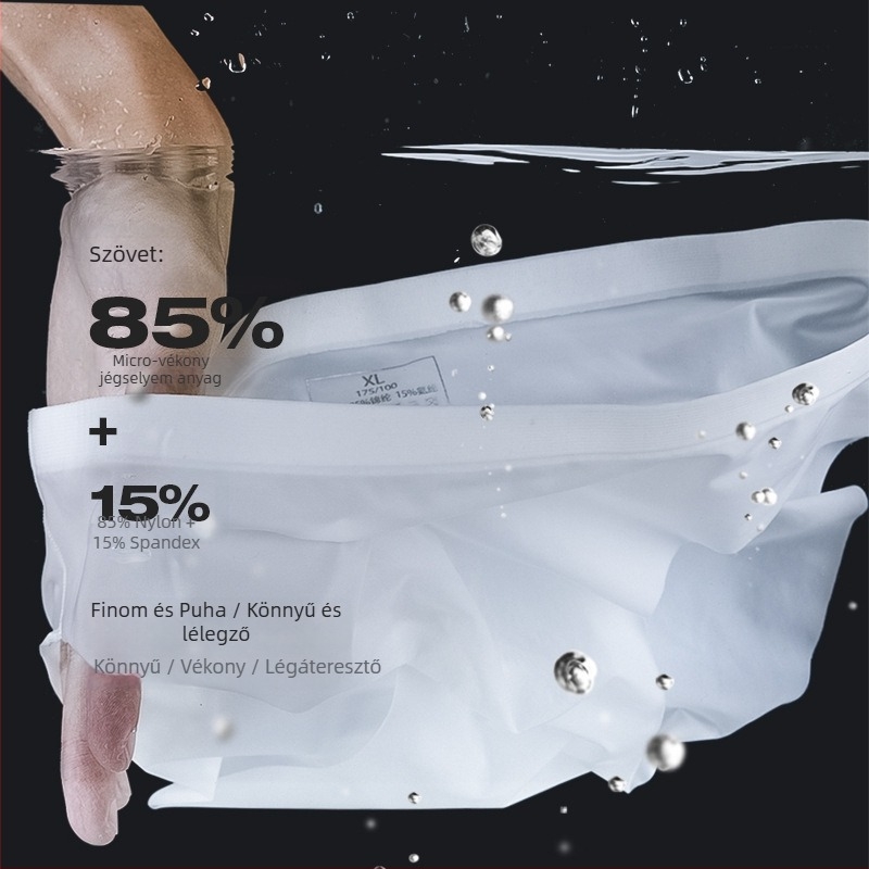 Nylon férfi alsónemű — alacsony derék, lélegző, egyszínű, Spandex bélés az ágyék környékén