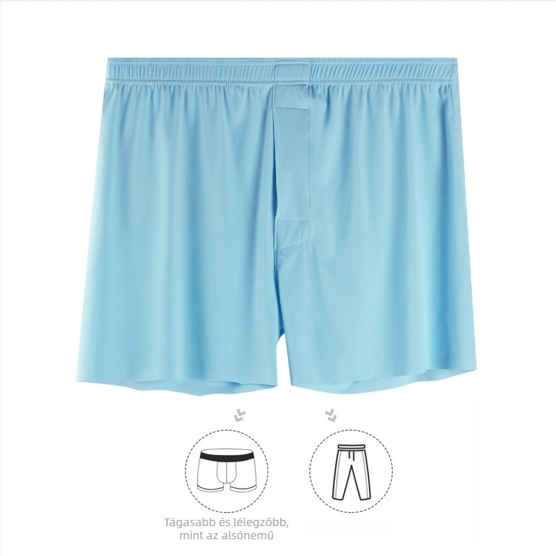 Férfi légáteresztő nylon boxeralsó, középmagas derekú fazon, kötött anyag, egyszínű, nylon-tartalom 70–80%