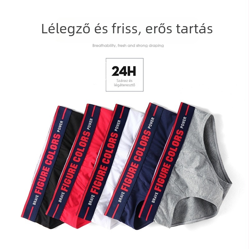 Férfi pamut alsónemű, lélegző, U-dizájnnal, alacsony derekú