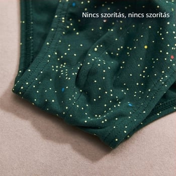 Férfi pamut alsónemű csillagos mintával, középmagas derekú, 95–100% pamut