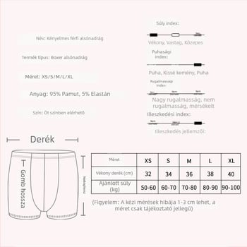 Férfi pamut alsónemű csillagos mintával, középmagas derekú, 95–100% pamut