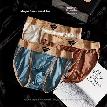Férfi Ice Silk magas kivágású, légáteresztő nylon alsónemű