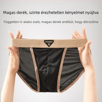 Férfi Ice Silk magas kivágású, légáteresztő nylon alsónemű
