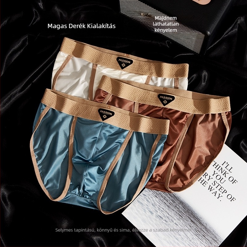 Férfi Ice Silk magas kivágású, légáteresztő nylon alsónemű