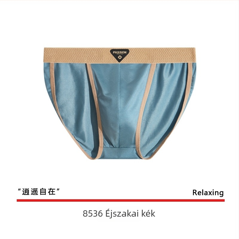 Férfi Ice Silk magas kivágású, légáteresztő nylon alsónemű