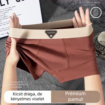 Légáteresztő férfi boxer briefs, középmagas derekú, egyszínű, sportos alsónemű