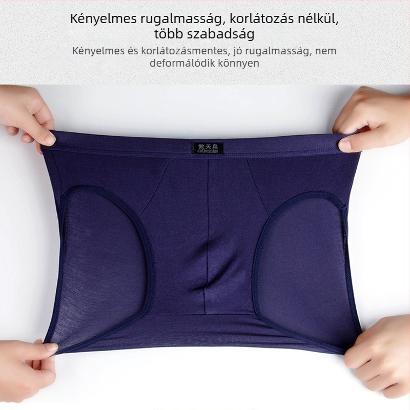 Férfi középmagas derekú alsónemű modal anyagból, légáteresztő, egyszínű, 95–100% modal