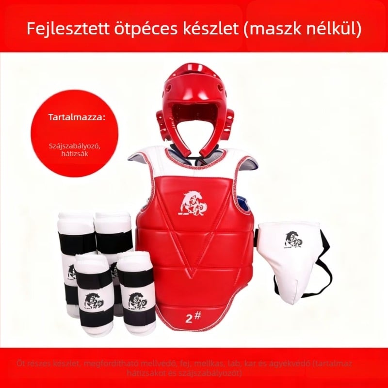 Taekwondo védőfelszerelés teljes készlet felnőtteknek, megnövelt párnázású edzőfelszerelés