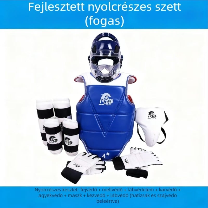 Taekwondo védőfelszerelés teljes készlet felnőtteknek, megnövelt párnázású edzőfelszerelés