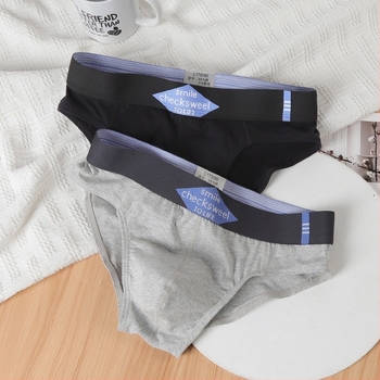 Férfi pamut alsónemű, légáteresztő, kötött anyag, alacsony derekú, stílus alsónemű