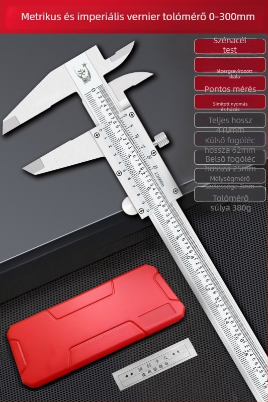 Rozsdamentes acél Vernier tolómérő, nagy pontosságú ipari osztály