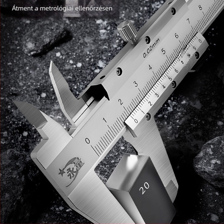 Rozsdamentes acél Vernier tolómérő, nagy pontosságú ipari osztály