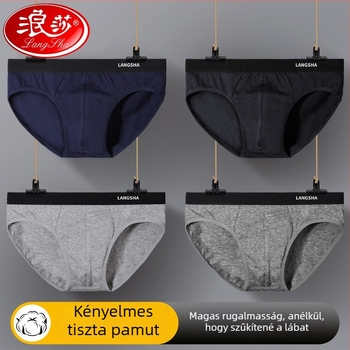 Férfi pamut alsónemű, középmagas derekú, légáteresztő, izzadságot felszívó, kötött anyag