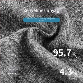 Férfi pamut alsónemű, középmagas derekú, légáteresztő, izzadságot felszívó, kötött anyag