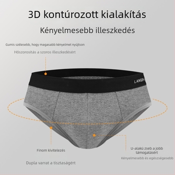 Férfi pamut alsónemű, középmagas derekú, légáteresztő, izzadságot felszívó, kötött anyag