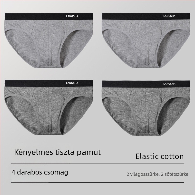 Férfi pamut alsónemű, középmagas derekú, légáteresztő, izzadságot felszívó, kötött anyag