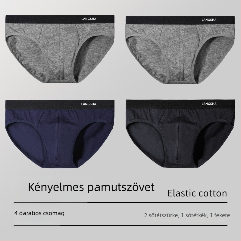 Férfi pamut alsónemű, középmagas derekú, légáteresztő, izzadságot felszívó, kötött anyag