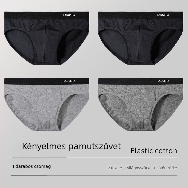 Férfi pamut alsónemű, középmagas derekú, légáteresztő, izzadságot felszívó, kötött anyag