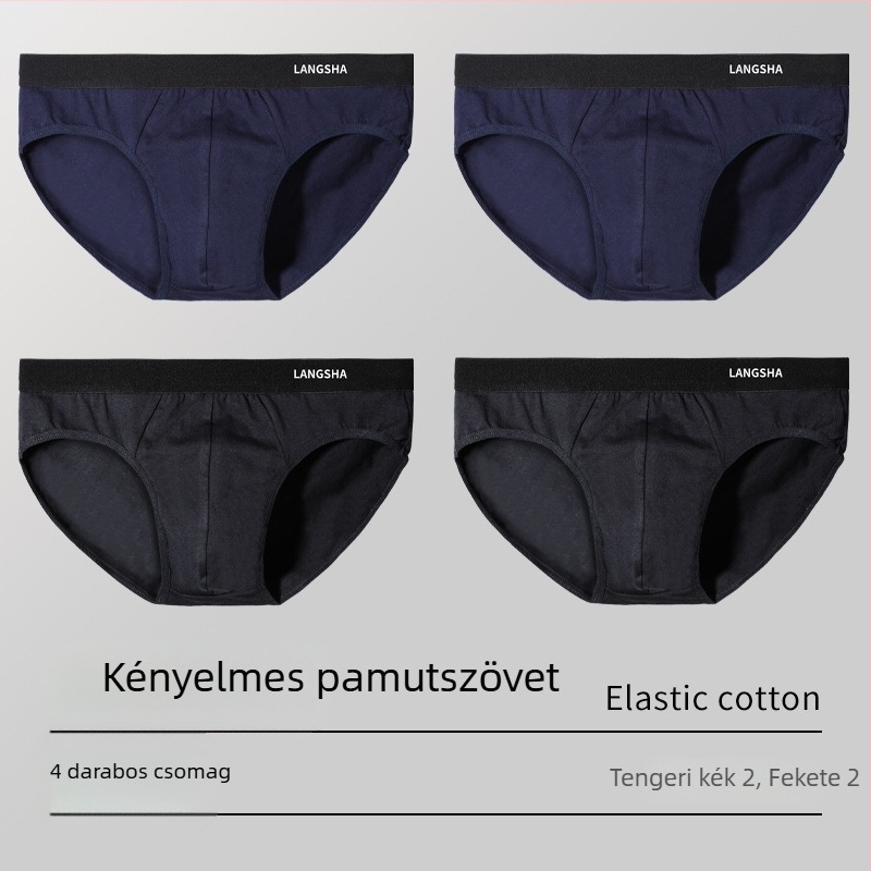Férfi pamut alsónemű, középmagas derekú, légáteresztő, izzadságot felszívó, kötött anyag