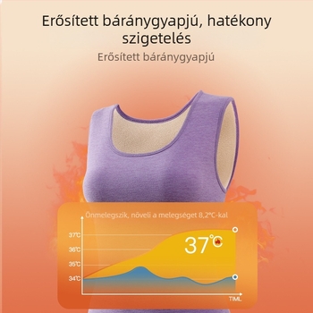 Női termikus mellény fleece-béléssel, kétszeres rétegű, kerek nyakú, poliészter alapréteg