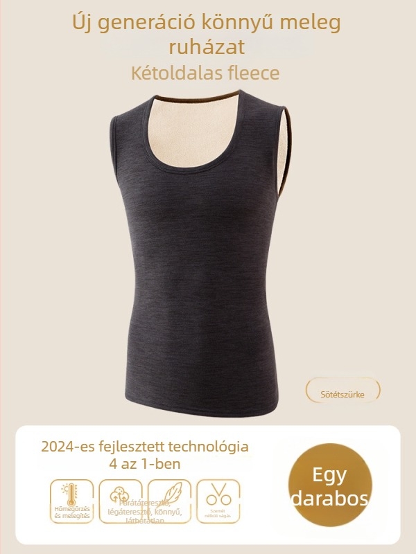 Női termikus mellény fleece-béléssel, kétszeres rétegű, kerek nyakú, poliészter alapréteg