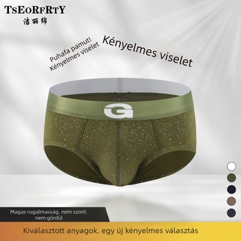 Férfi pamut háromszög alakú alsó, légáteresztő, sportos stílus, csillagos ég minta