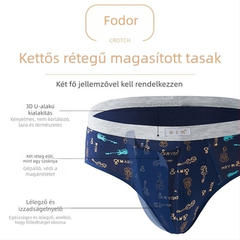 Férfi pamut alsónadrág, lélegző, 95% pamut, rugalmas, középmagas derekú, betű mintázat