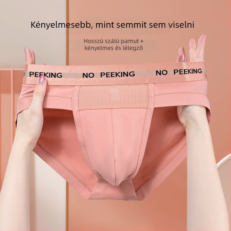 Pamut férfi boxerek, lélegzőek, nagy zsebbel, egyszerű szövésű