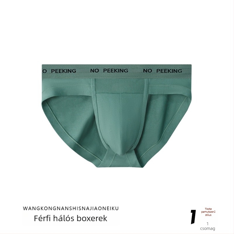 Pamut férfi boxerek, lélegzőek, nagy zsebbel, egyszerű szövésű