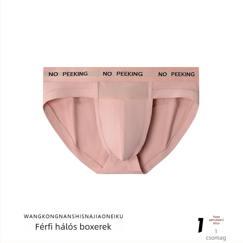 Pamut férfi boxerek, lélegzőek, nagy zsebbel, egyszerű szövésű