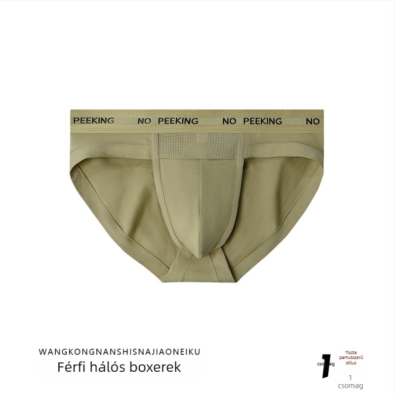 Pamut férfi boxerek, lélegzőek, nagy zsebbel, egyszerű szövésű